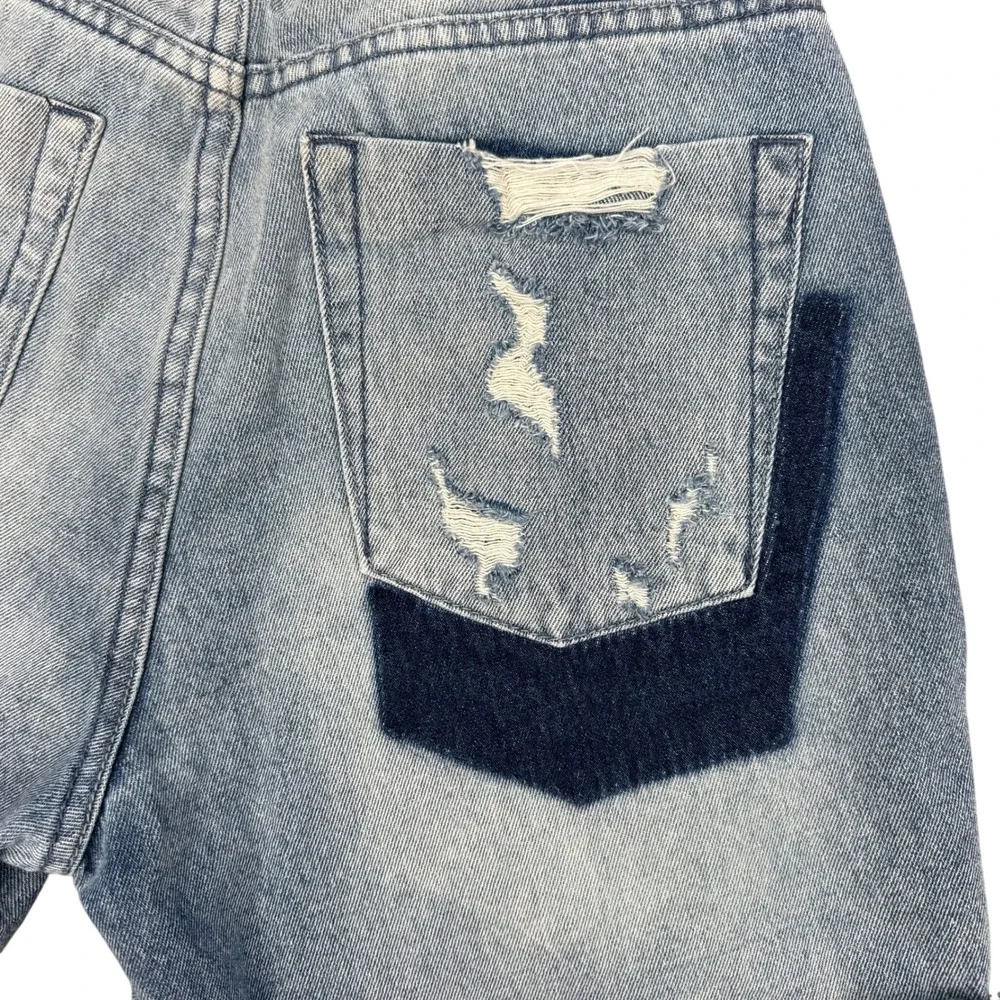One Teaspoon Legends‎ Shorts 26 Distressed High Rise Raw Hem Jeans Mid Length